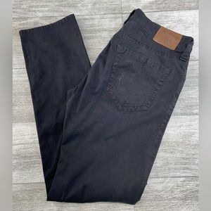 True Religion Geno Relaxed Slim Black Denim Jeans Mens 32 Waist 32 Inseam